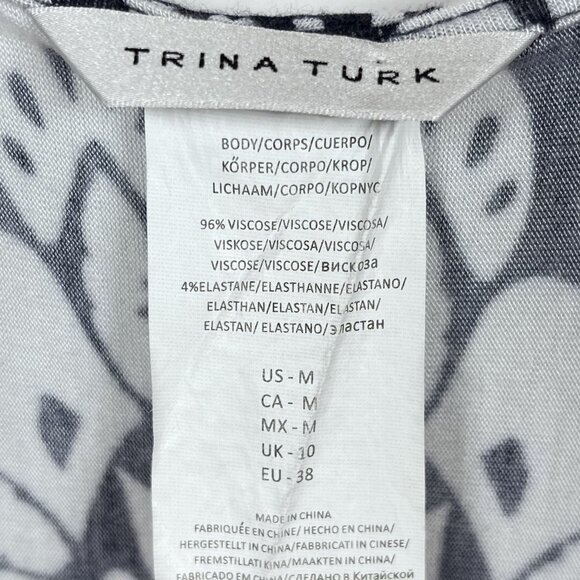 Trina Turk cold shoulder tunic Swim Coverup Beach Pool Sz M - Picture 3 of 6
